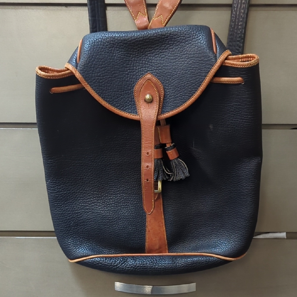 Donney & Bourke Black and Brown Leather Backpack